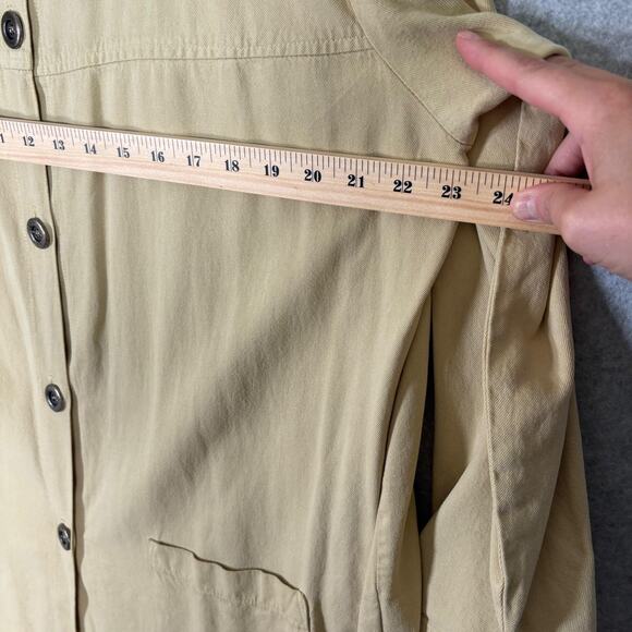 VTG Fern Bratten Top Jacket 1X Tan Tencel‎ Cotton Tunic Lagenlook Artsy Lagom ** - Picture 7 of 13